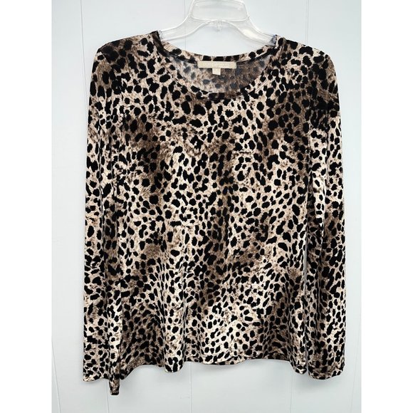 Compliments Women's Leopard Animal Print Top‎ Clouse Medium - Picture 1 of 6